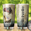 Camellia Personalized American Eagle Of Faith Stainless Steel Tumbler - Double-Walled Insulation Vacumm Flask - Gift For Christians, Christmas, Thanksgiving