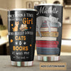 Camellia Personalized Book Cat Once Upon A Time There Was A Girl Who Really Loved Book And Cat Stainless Steel Tumbler - Double-Walled Insulation Vacumm Flask - Gift For Book Lovers, Nerd, Cat Lovers