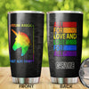 Camellia Personalized Unicorn Feeling Magical But Also Stabby Style Stainless Steel Tumbler-Double-Walled Insulation Travel Cup With Lid Gift For LGBT