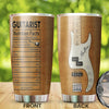 Camellia Personalized Bass Guitar Stainless Steel Tumbler - Double-Walled Insulation Vacumm Flask - Gift For Guitar Players, Guitar Lovers, Music Fans