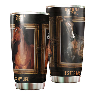 Camellia Personalized Horse Passion Stainless Steel Tumbler - Double-Walled Insulation Vacumm Flask - Gift For Horse Lovers, Cowgirls, Cowboys, Perfect Christmas, Thanksgiving Gift