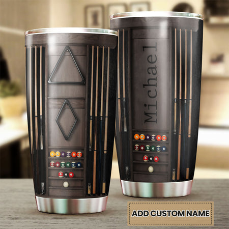 Camellia Personalized Pool Table Billiard Stainless Steel Tumbler-Double-Walled Insulated Gift For Golf Player 04