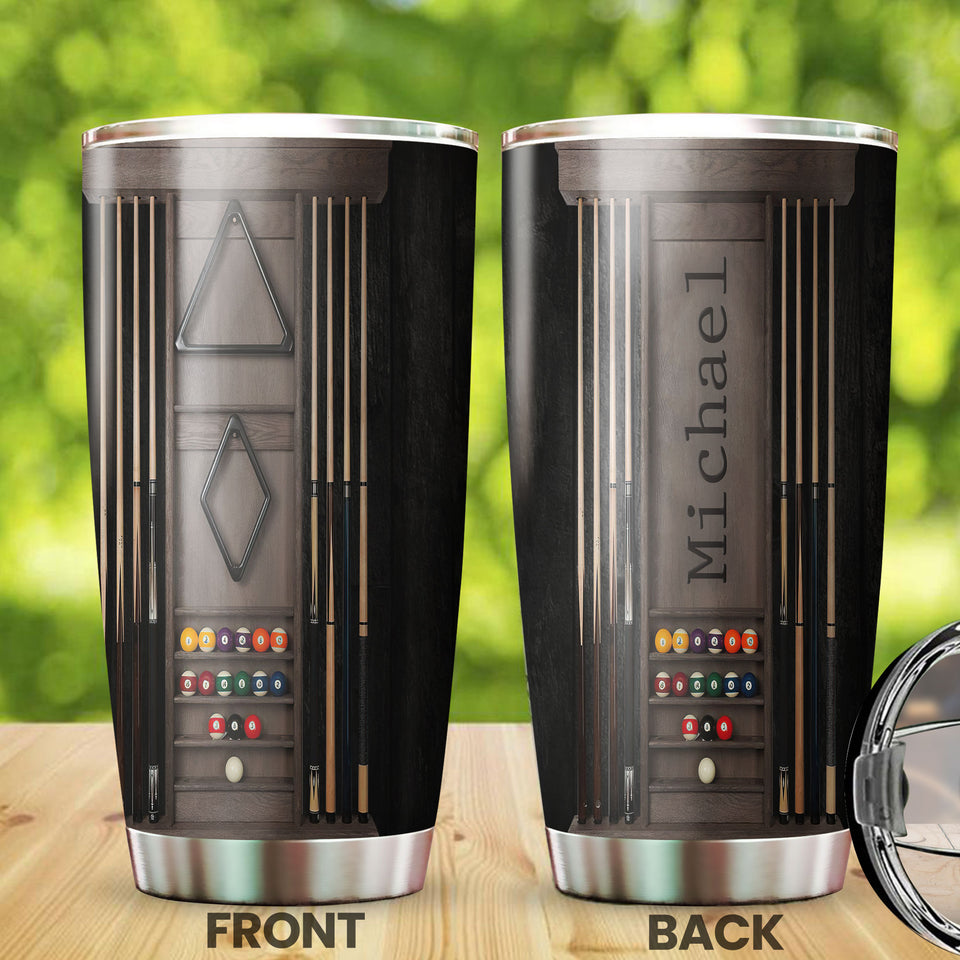 Camellia Personalized Pool Table Billiard Stainless Steel Tumbler-Double-Walled Insulated Gift For Golf Player 04