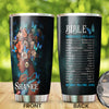 Camellia Personalized Black Women Bible Hotlines Stainless Steel Tumbler - Double-Walled Insulation Vacumm Flask - Gift For Black Queen, International Women's Day, Hippie Girls