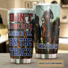 Camellia Personalized Horse Racing Don't Look Back Leave It All On Your Track Stainless Steel Tumbler - Double-Walled Insulation Vacumm Flask - Gift For Horse Lovers, Cowgirls, Cowboys