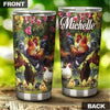 Camellia Personalized Chicken Farm Stainless Steel Tumbler - Customized Double-Walled Insulation Travel Thermal Cup With Lid