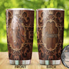 Camellia Personalized Horse Wood Style Stainless Steel Tumbler - Double-Walled Insulation Vacumm Flask - Gift For Horse Lovers, Cowgirls, Cowboys, Perfect Christmas, Thanksgiving Gift
