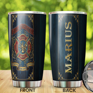 Camellia Personalized Stainless Steel Tumbler-Double-Walled Insulation Gift For Firefighter Fireman