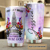 Camellia Personalized You Can't Break A Woman Who Seeks Happiness From God Stainless Steel Tumbler-Double-Walled Travel Therma Cup With Lid