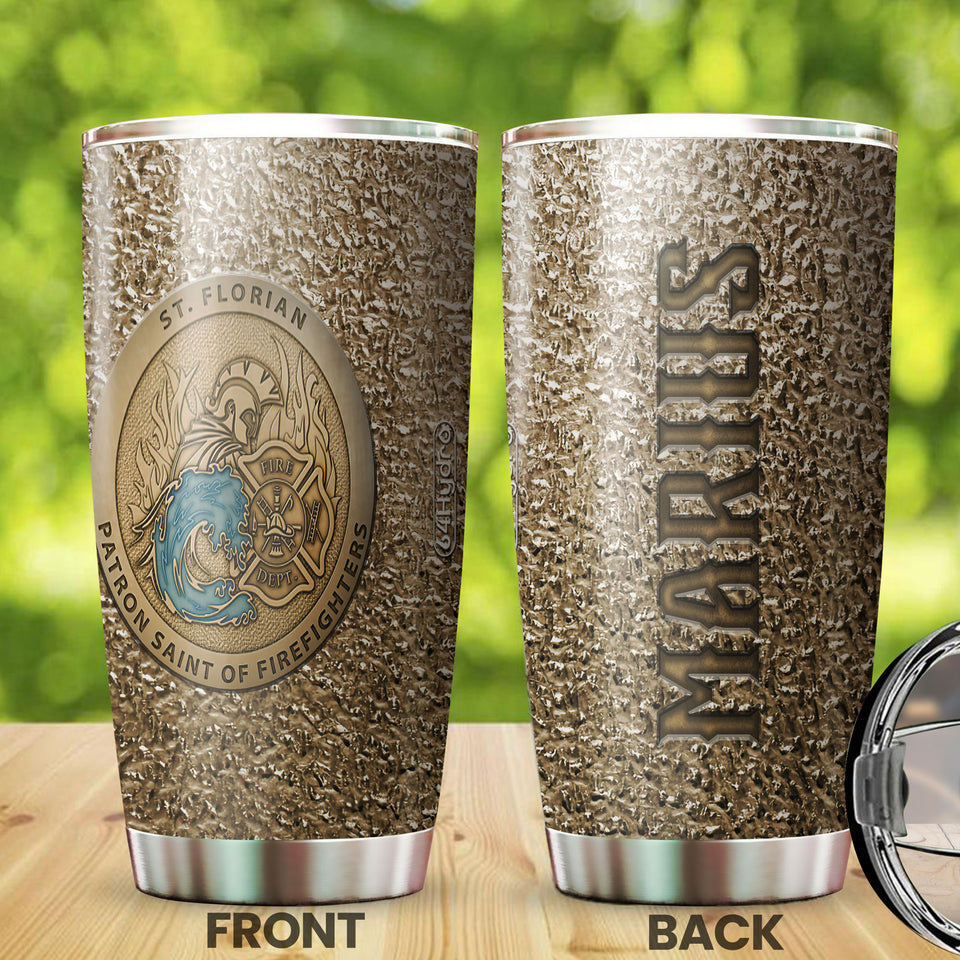 Camellia Personalized Patron Saint Of Firefighter Stainless Steel Tumbler-Double-Walled Insulation Gift For Firefighter Fireman