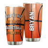 Camellia Persionalized Basketball Hustle Hit Never Quit Stainless Steel Tumbler - Customized Double - Walled Insulation Travel Thermal Cup With Lid Gift For Basketball Player