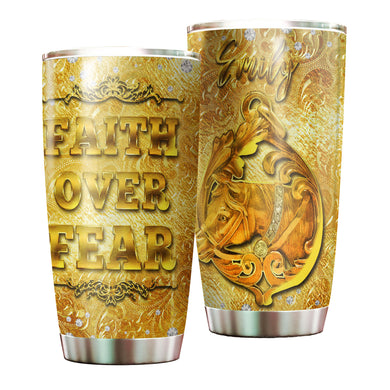 Camellia Personalized Horse Gold Style Stainless Steel Tumbler - Double-Walled Insulation Vacumm Flask - Gift For Horse Lovers, Cowgirls, Cowboys, Perfect Christmas, Thanksgiving Gift