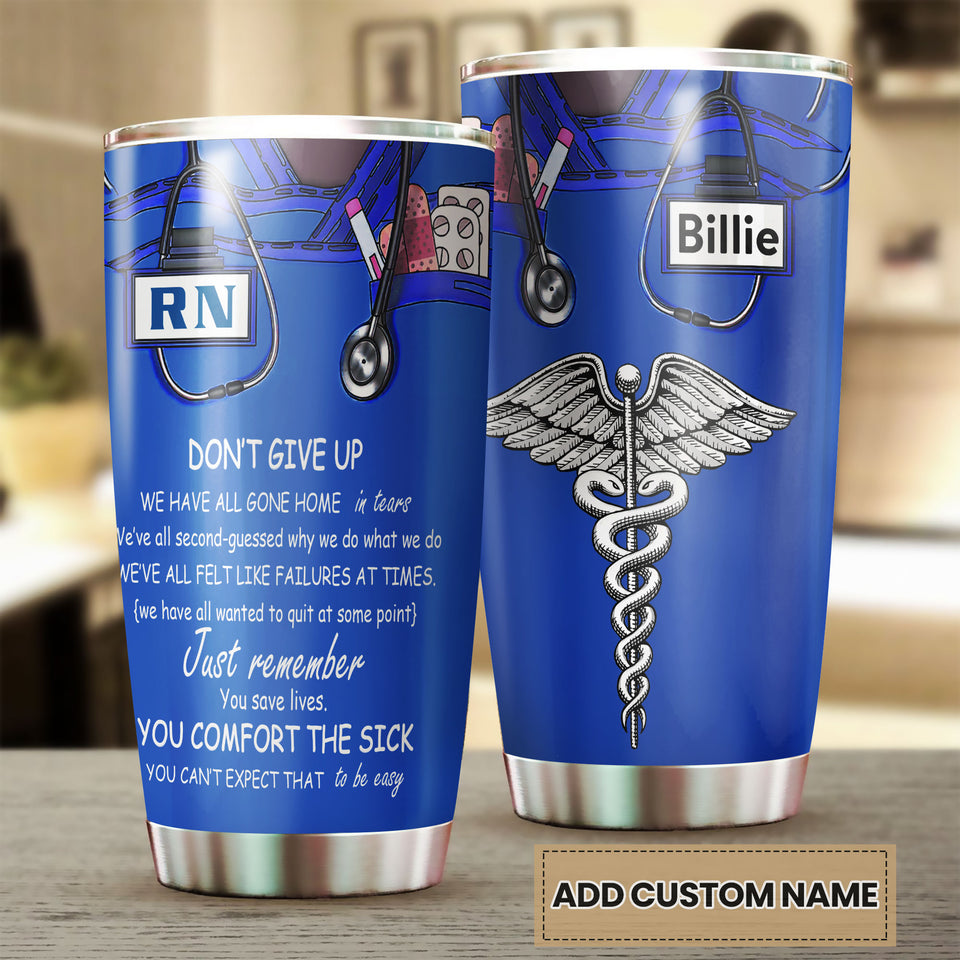 Camellia Personalized Nurse You Comfort The Sick Stainless Steel Tumbler - Double-Walled Insulation Vacumm Flask - Gift For Nurse, Christmas Gift, International Nurses Day