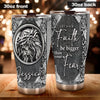 Camellia Personalized Let Your Faith Be Bigger Than Your Fear Sliver Stainless Steel Tumbler-Double-Walled Travel Therma Cup With Lid