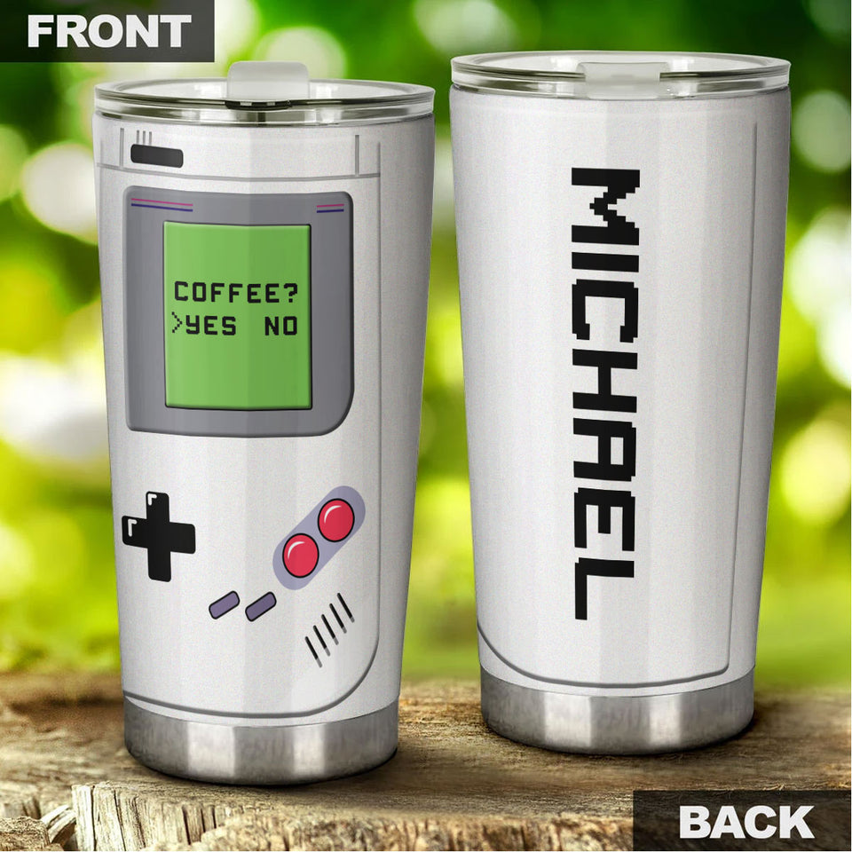 Camellia Personalized Game And Coffee Stainless Steel Tumbler-Thermal Flask Travel Therma Cup With Lid