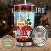Camellia Personalized Christmas Santa Claus Let It Snow Stainless Steel Tumbler - Customized Double-Walled Insulation Travel Thermal Cup With Lid