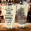Camellia Personalized Once Upon A Time There Was A Girl Really Loves Books Stainless Steel Tumbler - Double-Walled Insulation Vacumm Flask - Gift For Book Lovers, Nerd, International Book Day