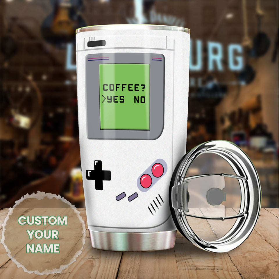 Camellia Personalized Game And Coffee Stainless Steel Tumbler-Thermal Flask Travel Therma Cup With Lid