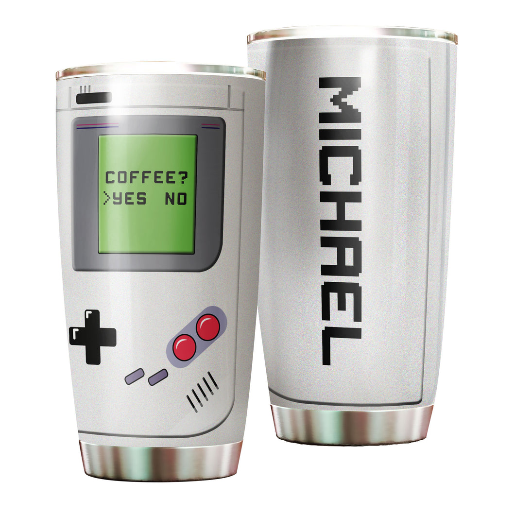 Camellia Personalized Game And Coffee Stainless Steel Tumbler-Thermal Flask Travel Therma Cup With Lid