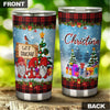 Camellia Personalized Christmas Santa Claus Let It Snow Stainless Steel Tumbler - Customized Double-Walled Insulation Travel Thermal Cup With Lid