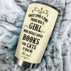Camellia Personalized Once Upon A Time There Was A Girl Really Loves Books Stainless Steel Tumbler - Double-Walled Insulation Vacumm Flask - Gift For Book Lovers, Nerd, International Book Day