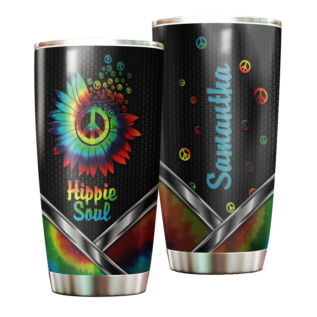 Camellia Personalized Mental Hippie Sunflower Stainless Steel Tumbler-Double-Walled Insulation Travel Cup With Lid