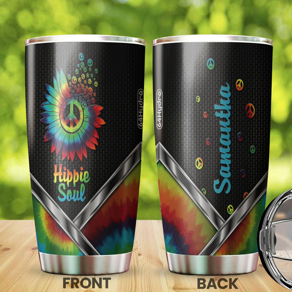 Camellia Personalized Mental Hippie Sunflower Stainless Steel Tumbler-Double-Walled Insulation Travel Cup With Lid
