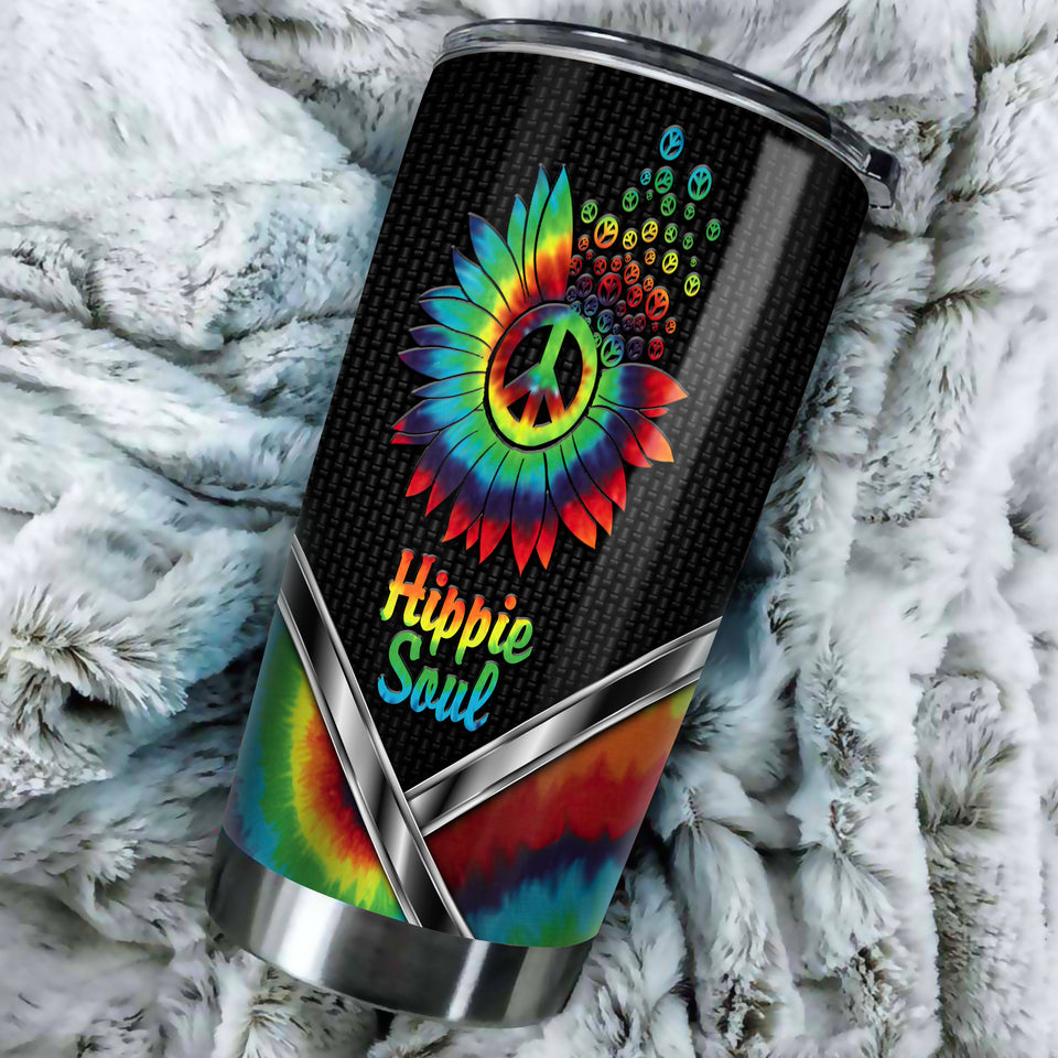 Camellia Personalized Mental Hippie Sunflower Stainless Steel Tumbler-Double-Walled Insulation Travel Cup With Lid