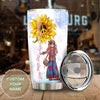 Camellia Personalized Girl And Sunflower Stay Trippy Little Happy Stainless Steel Tumbler-Double-Walled Insulation Travel Cup With Lid