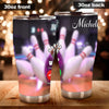 Camellia Personalized Bowling Calling Stainless Steel Tumbler - Double-Walled Insulation Vacumm Flask - Gift For Bowling Lovers, National Bowling Day 8th August