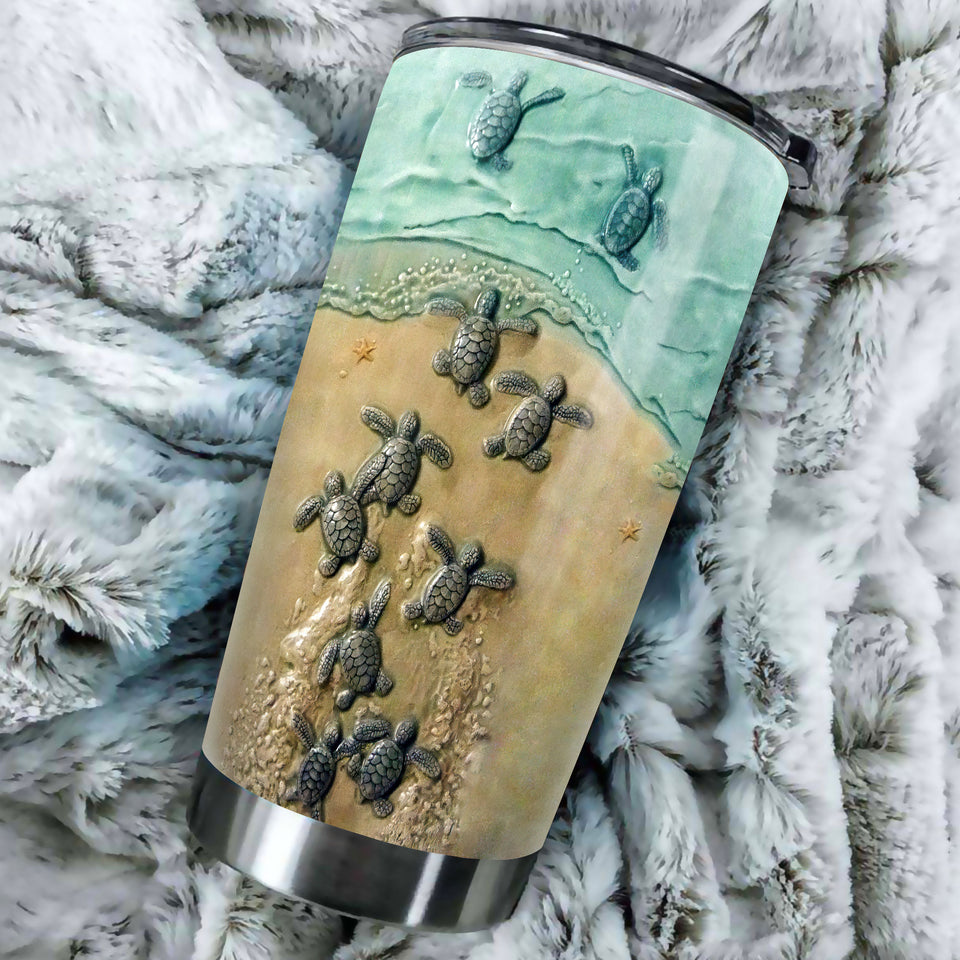 Camellia Personalized Sea Turtles I Have Kept The Faith Ceramic Stainless Steel Tumbler-Double-Walled Travel Therma Cup With Lid