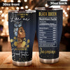 Camellia Personalized Black Women Good Taste Nutrition Facts Stainless Steel Tumbler - Double-Walled Insulation Vacumm Flask - Gift For Black Queen, International Women's Day