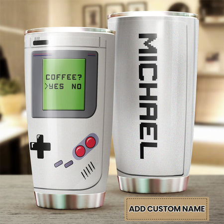 Camellia Personalized Game And Coffee Stainless Steel Tumbler-Thermal Flask Travel Therma Cup With Lid