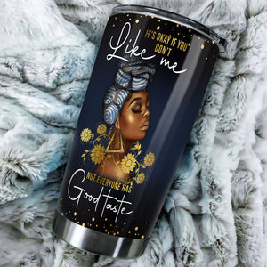 Camellia Personalized Black Women Good Taste Nutrition Facts Stainless Steel Tumbler - Double-Walled Insulation Vacumm Flask - Gift For Black Queen, International Women's Day