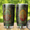 Camellia Personalized Tree Celtic Art Stainless Steel Tumbler - Customized Double-Walled Insulation Travel Thermal Cup With Lid