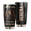 Camellia Personalized Dragon Touch My Coffee And I Will Drink It  Stainless Steel Tumbler - Customized Double-Walled Insulation Travel Thermal Cup With Lid