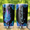 Camellia Personalized Butterfly Blue Flower Stainless Steel Tumbler - Double-Walled Insulation Vacumm Flask - For Thanksgiving, Memorial Day, Christians, Christmas Gift