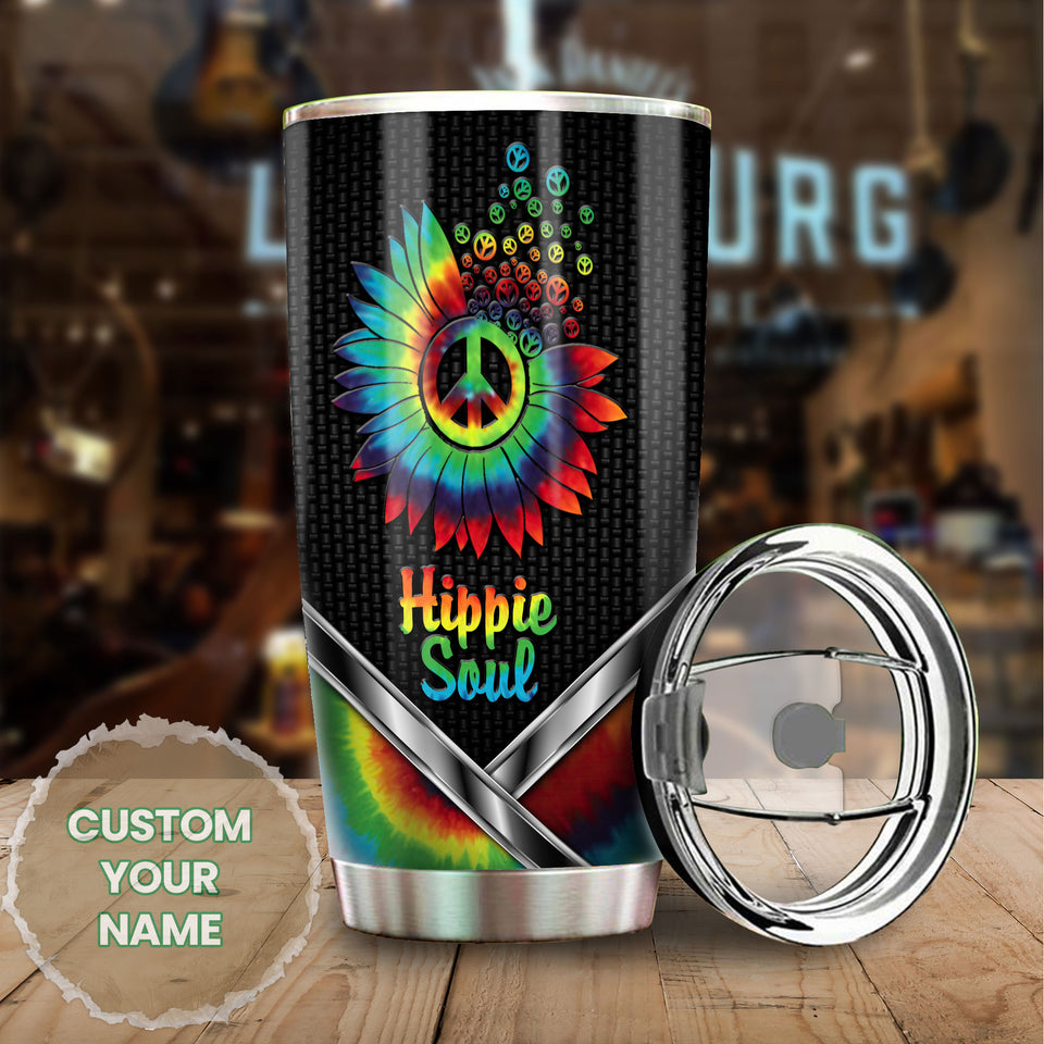 Camellia Personalized Mental Hippie Sunflower Stainless Steel Tumbler-Double-Walled Insulation Travel Cup With Lid