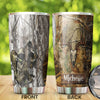 Camellia Personalized 3D Hunting Grim Reaper Stainless Steel Tumbler - Customized Double-Walled Insulation Travel Thermal Cup With Lid