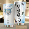Camellia Personalized Colorful Dragonfly Hippie Style Stainless Steel Tumbler-Double-Walled Travel Therma Cup With Lid 02