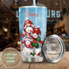 Camellia Personalized Christmas Snowman To My Wife Stainless Steel Tumbler - Customized Double-Walled Insulation Travel Thermal Cup With Lid Gift For Soulmate Wife