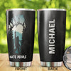 Camellia Personalized Bigfoot I Hate People Stainless Steel Tumbler - Double-Walled Insulation Vacumm Flask - Gift For Bigfoot Fans