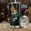Camellia Persionalized Inked Mermaid Stainless Steel Tumbler - Customized Double - Walled Insulation Travel Thermal Cup With Lid Gift For Tattooist