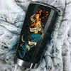 Camellia Persionalized Inked Mermaid Stainless Steel Tumbler - Customized Double - Walled Insulation Travel Thermal Cup With Lid Gift For Tattooist