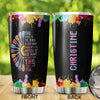 Camellia Personalized Hippie Girl She Dances To Her Songs In Her Head Stainless Steel Tumbler-Double-Walled Insulation Travel Cup With Lid Gift For Female Dancer