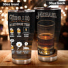 Camellia Persionalized 3D Bourbon Lover Stainless Steel Tumbler - Customized Double - Walled Insulation Travel Thermal Cup With Lid Gift For Cocktail Lover