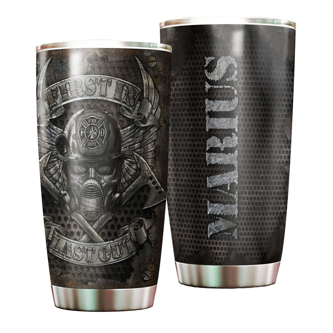 Camellia Personalized Firefighter First In Last Out Stainless Steel Tumbler-Double-Walled Insulation Gift For Firefighter Fireman 04