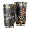 Camellia Personalized Colorful Dragonfly Black Queen Be The Light Stainless Steel Tumbler - Customized Double-Walled Insulation Travel Thermal Cup With Lid