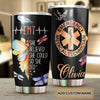 Camellia Personalized She Believed She Could So She Did Dragonfly Emergency Medical Technician Stainless Steel Tumbler - Customized Double-Walled Insulation Travel Thermal Cup With Lid Gift For Nurse Doctor