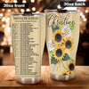 Camellia Personalized Sunflower Searching For Scriptures Stainless Steel Tumbler - Customized Double-Walled Insulation Travel Thermal Cup With Lid Gift For Christian
